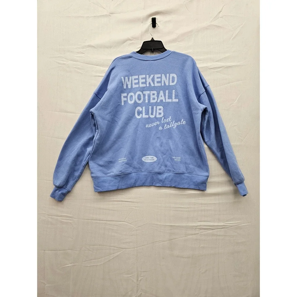Wild Fable Weekend Football Club Blue Graphic‎ Sweatshirt XS NWT 331114735 - Picture 2 of 7